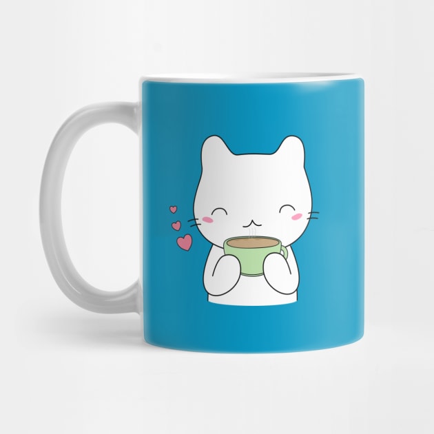 Cute Coffee Cat T-Shirt by happinessinatee